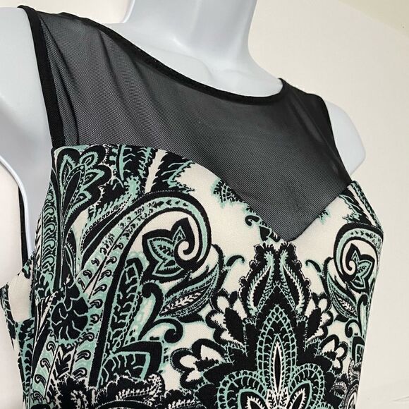 B Darlin Paisley Print Mesh Top Sleeveless Mini Dress Size 5/6‎ - Picture 3 of 7